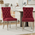 thumbnail image 6 of Tcbosik Button Tufted Dining Chairs Set of 2, Upholstered Velvet Accent Chair with Metal Legs for Living Room, Kitchen, Easy Assembly, Wine Red & Silver, 6 of 11