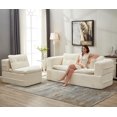 thumbnail image 3 of New Multi Functional Sectional Sofa Bed with Independent Chaise Lounge and Functional Blanket,Plush Corduroy Sofa Couch,Convertible Sofa Bed,80" King Size Bed,Deep Seat Fluffy Sofa,Beige, 3 of 9