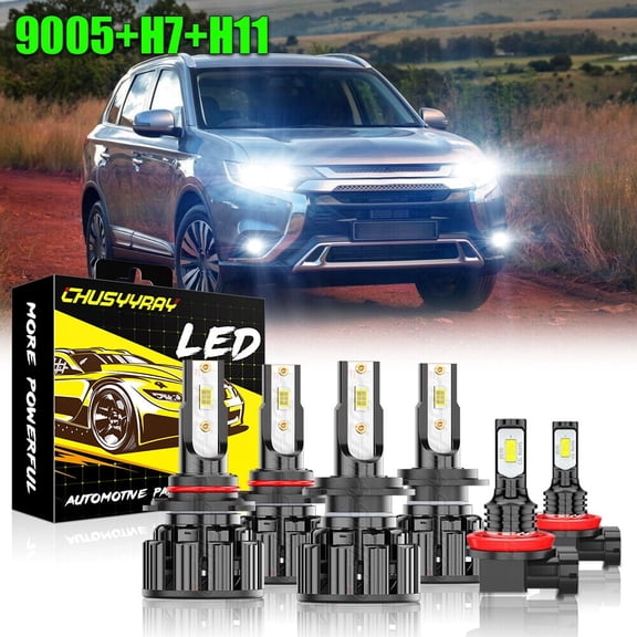 For Kia Forte 2017-2018 LED 9005 H7 Headlight & H8 Fog Light Combo 2-Side Bulbs Kit, Pack of 6