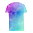 thumbnail image 5 of Dazajoo Tie Dye V Neck T Shirts for Women Fashion Short Sleeve Slant Collar Tops 2024 Summer Womens Trendy Lapel V Neck Button Tee Shirts,Purple,XL, 5 of 5