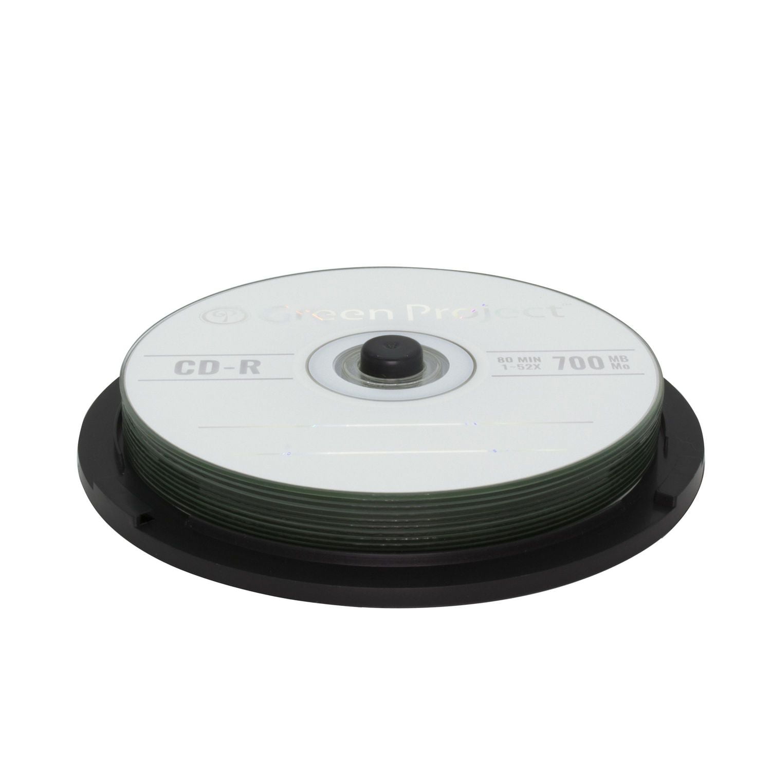 Green Project Recordable CD-R 52X 10-Pack Cake Box, CD-R 10-Pack