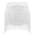 thumbnail image 2 of iixpin Girls Tassel Ballroom Dance Skirt Mini Fringe Dresses Latin Tango Salsa Rumba Performance Dancewear White 14, 2 of 4