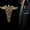 Gold, variant on Fashion Retro Angel Wings Men Badge Pin Snake Brooches Lapel Medal Decoration