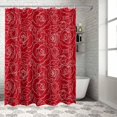 thumbnail image 3 of Valentine''s Day Shower Curtain Set, Red Rose FLower Bath Shower Curtain with Hooks Waterproof Fabric Shower Curtains for Bathroom Romantic Valentines Decor Floral Texture Romantic Sweet 72x72 Inch, 3 of 5