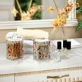 thumbnail image 4 of Yayeee 2 Pack Qtip Holder Bathroom Cotton Swab Canister with Lid Clear Dispenser Set, Watercolor Leaves, 4 of 6