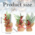 thumbnail image 3 of Jierger 11.02 Inch Tiny Christmas Tree – Linen Small Artificial Tree with Realistic Needles for Indoor and Outdoor Decor Home Ornaments Collectible Christmas Trees Decorations, 3 of 9