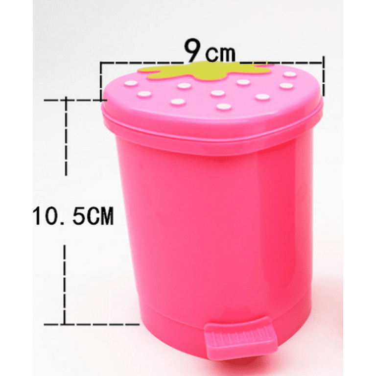 1pc Pink Mini Bear Shaped Desktop Trash Can With Lid, For Bedroom