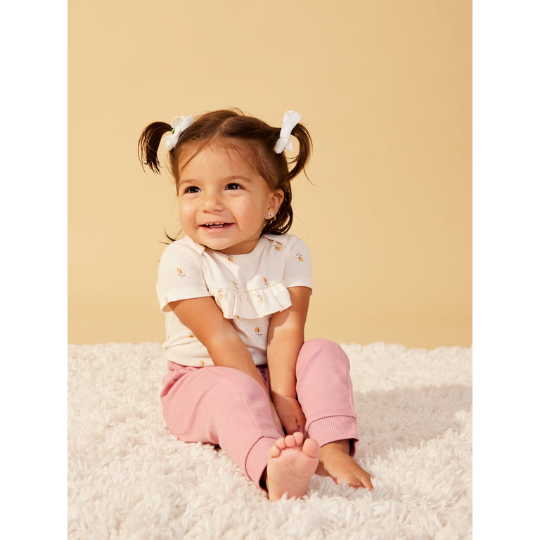 Little Star Organic Baby Girl 5pk Short Sleeve Bodysuit, Size Newborn - 24M, Infant Girl's, Size: 0-3 Months, Pink