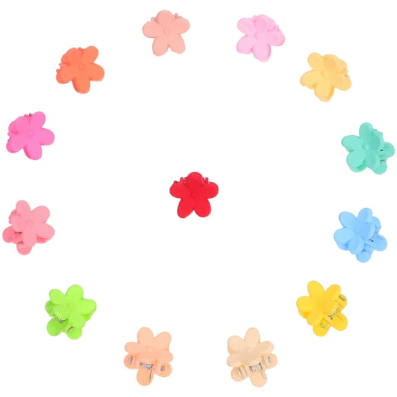 Minkissy 60pcs Mini Plastic Floral Hair Claw Clips Assorted Colors for Decorative Use and Styling