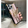 thumbnail image 6 of Case for iPhone 16,Glitter Kickstand Cute Luxury Bling Sparkly Rhinestone Butterfly Foldable Stand Elegant Shockproof Women Girl Phone Case for iPhone 16,6.1 inch 2024 (Pink), 6 of 7