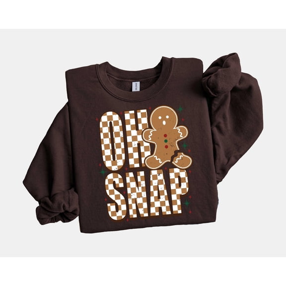 Oh Snap Gingerbread Sweatshirt, Christmas Long Sleeve, Christmas Cookie T-Shirt, Sparkly Christmas Hoodie, Funny Christmas Tee, Xmas Gift