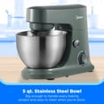 thumbnail image 2 of Midea 5-Quart Green Stand Mixer, 300W Tilt-Head Kitchen Mixer with Bowl, Paddle, Dough Hook & Accessories, 2 of 9