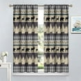 thumbnail image 4 of Rustic Bear Deer Curtains,Retro Cabin Country Window Treatments Vintage Tribal Aztec Abstract Geometric Blackout Window Drapes for Bedroom Living Room,42x84in, 4 of 6