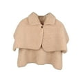 thumbnail image 4 of fenteer Women Winter Shawl Wrap Shoulder Cape Fleece Shawl for Travel Bedroom Home apricot, 4 of 8