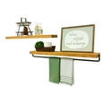 Del Hutson Designs Rustic True Floating Wood Shelf with Towel Rack