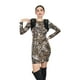 thumbnail image 1 of Vestido animal print con detalle de peluche Roman Fashion /Juvenil, 32333 (Cafe print) cafe CH, 1 of 6