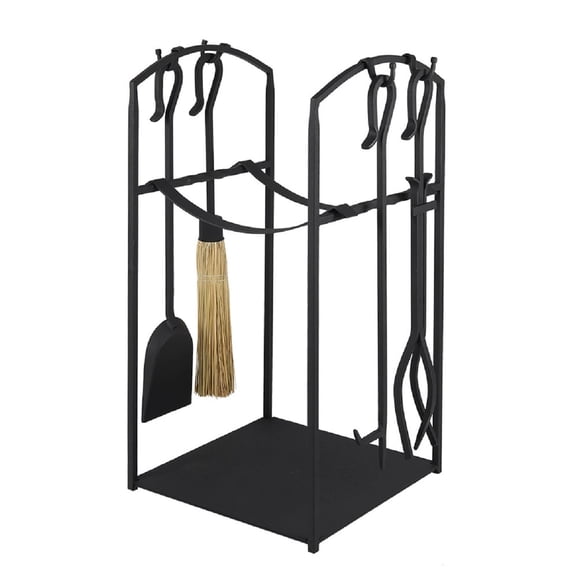 Achla Designs Minuteman International Mission Wood Holder w/4 Tools, 26 Inch Tall, Black