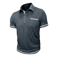 thumbnail image 4 of WIZUTIZ Mens Henley Shirts Short Sleeve Casual Classic Button Tees Basic Golf Shirt Basic Top with Pocket, 4 of 5