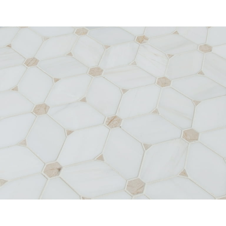 MSI Cecily 10.83 in. x 12.6 in. x 10mm Polished Marble Mesh-Mounted Mosaic Tile (9.5 sq. ft./case) MSI Cecily 10.83 in. x 12.6 in. x 10mm Polished Marble Mesh-Mounted Mosaic Tile (9.5 sq. ft./case)