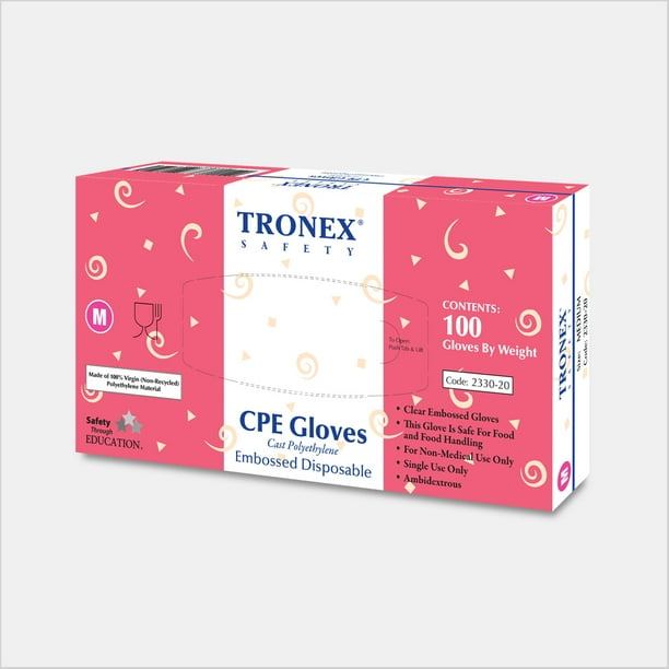 Download Tronex Cpe Embossed Sushi Glove Food Safe Powder Free Clear Large Box Of 100 Walmart Com Walmart Com PSD Mockup Templates