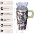 thumbnail image 3 of 20OZ Dog Print Outdoor Tumbler with Handle Straw and Lid Insulated Coffee Mug for Women Friends Perfect Holiday Birthday Gifts Suitable for Hot and Cold Beverages, 3 of 6