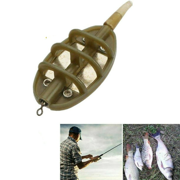 10PCS Carp Fishing Combo Inline Method Feeder 15/20/25/30g Fishing Feeders  Mould Fishing Bait Thrower Lead Sinker 