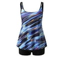thumbnail image 6 of HaoXianJian Two Piece Women's Tankinis Swimsuits Blouson Swim Tank Top with Shorts Modest Loose Fits Long Torso Tank Tops Colorful Print Bathing Suits S-2X, 6 of 6