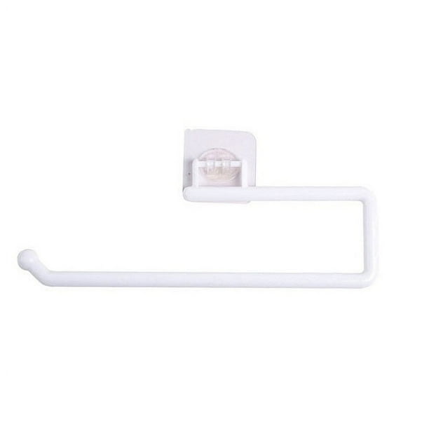 Fiudx Portarrollos de Papel de Cocina, Toallero Multifuncional, Diseño Compacto, Barra Móvil de 180 Grados, Organizador para Baño y Cocina, Blanco y Gris, Tamaño Compacto, 14,5 X 6,3 Cm o 28,5 X 7,7