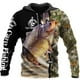 thumbnail image 3 of Nueva sudadera con capucha estampada en 3D con diseño de pesca de lucio en aguas profundas para hombres y mujeres, sudadera de moda de gran tamaño para entusiastas de la caza de peces, 3 of 5