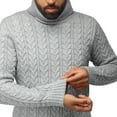 thumbnail image 4 of X RAY JEANS Mens Cable Knit Roll Neck Sweater, Heather Grey, 6XL, 4 of 5