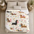 thumbnail image 5 of Autumn Dachshund Garden Gifts, Playful Pet Portrait Pattern, Warm Flannel Blanket for Living Room and Bedroom, Dog Lovers Thanksgiving Gift, Pet Lover Home Decor, 5 of 9