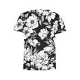 thumbnail image 3 of Youyipin Womens Tops Womens Dressy Tops Women's Fashion Casual Short Sleeve Flower Print Round Neck Pullover Top Blouse Short Sleeve Shirts For Women, 3 of 6