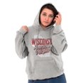 thumbnail image 3 of Wisconsin America Dairyland Map Shape Hoodie Sweatshirt Women Men Brisco Brands X, 3 of 6