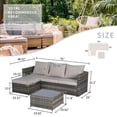 thumbnail image 2 of Aukfa Outdoor Patio Furniture Set - L shape Wicker Sectional Sofa with Coffee Table - Light Gray Cushions, 2 of 9