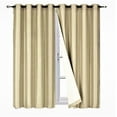thumbnail image 4 of 100% Blackout Adam 2 piece panels 84 inch length room darkening grommet top window drapes for living room taupe solid color for bedroom home décor, 4 of 6