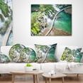 thumbnail image 4 of Designart Tourist Path in Plitvice Lakes - Landscape Photo Throw Pillow - 12x20, 4 of 5