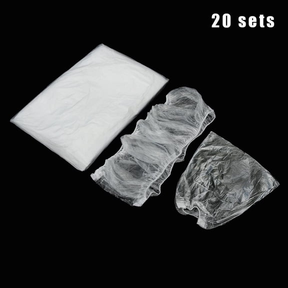 10/20/50pcs Universal Safety Transparent Plastic Car Lever Cover Steering Wheel Cover Seat Cover Disposable 20 SETS