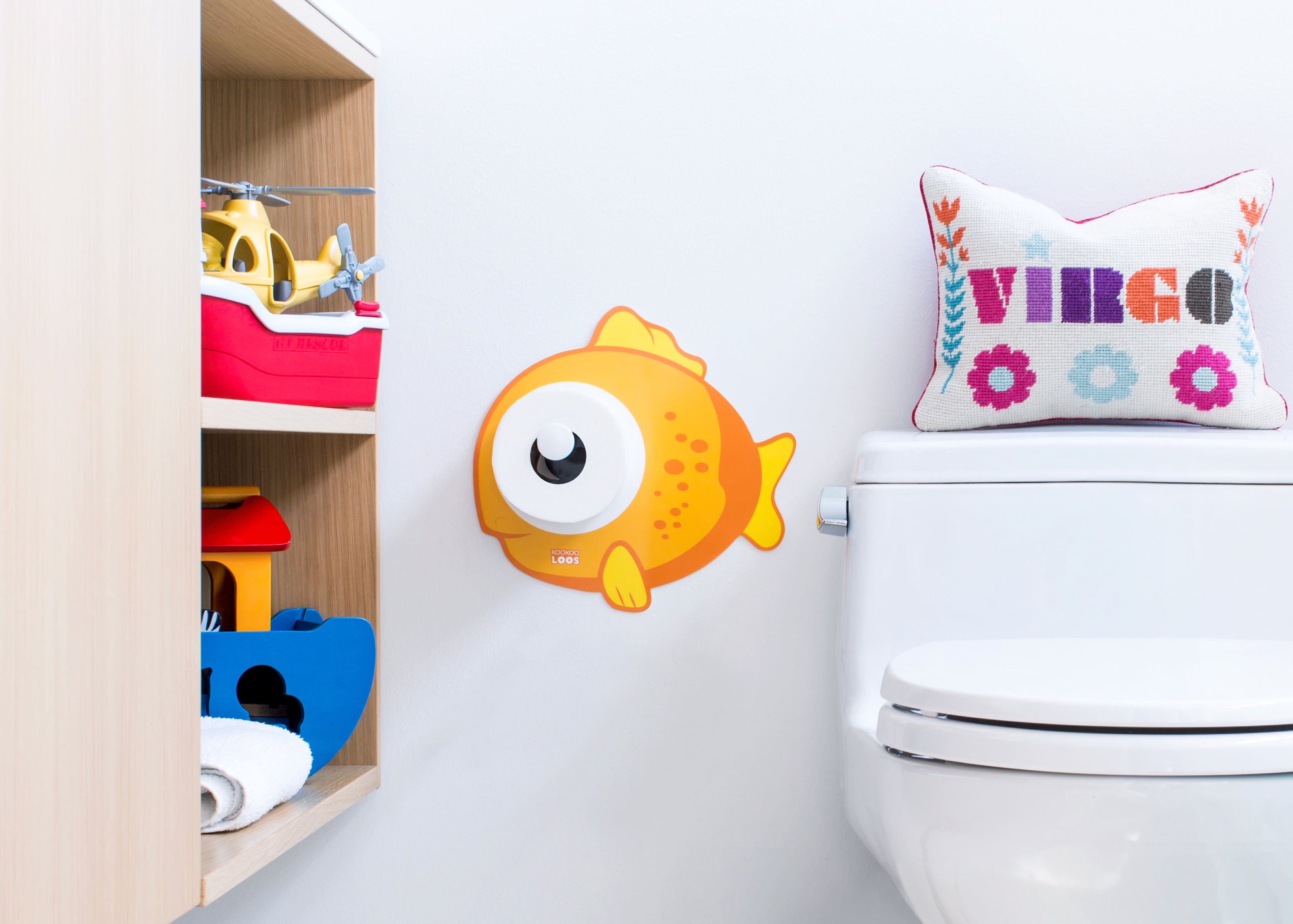 KooKooLoos Potty Training Accessory and Toliet Paper Holder, Guppy