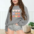 thumbnail image 2 of YOUSNH Chandails pour Enfants Chandails d'Automne et d'Hiver à Lettres Imprimées Col Rond Manches Longues Chandails à Capuche pour Filles Gris 9-10 Ans, 2 of 6