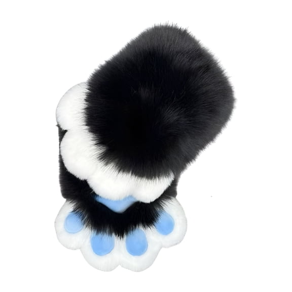 TELOLY Plush Cats Paws Gloves with Claws Foxes Paws Mittens Fursuit Paws Furry Paws