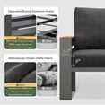 thumbnail image 4 of Clouddwell 4-Seats Outdoor Patio Sectional Set with Coffee Table & Cushions - Aluminum Furniture for Terrace/Garden/Poolside (Gray), 4 of 8