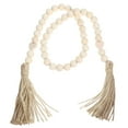 thumbnail image 6 of OFFIGAM Ivory Wooden Beads Garland with Tassels, Rustic Farmhouse Style Wall Hanging, Home Decor, 6 of 10