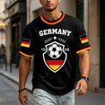 thumbnail image 7 of Soccer Cup 2026 Jersey for Men, Crew Neck Short Sleeve Deutschland Shield Graphic Tee with Honeycomb Mesh Texture - Lightweight Performance Top for Match Day & Gym Black L, 7 of 7