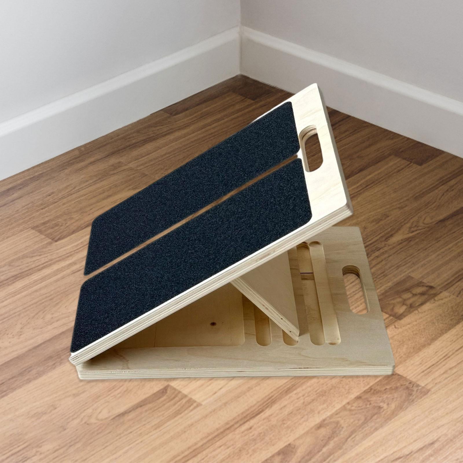 Planche d'équilibre portable en bois, planche inclinée réglable pour squats, jambes, genoux, talon, cheville, étirement professionnel antidérapant pour la maison, la salle de sport, le bureau, une Planche d'équilibre portable en bois, planche inclinée réglable pour squats, jambes, genoux, talon, cheville, étirement professionnel antidérapant pour la maison, la salle de sport, le bureau, une