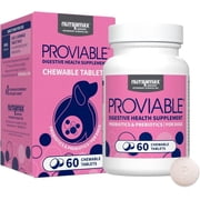Nutramax Proviable Probiotics for Dogs, Daily Digestive Health Supplement with Multiple Strains of Bacteria, Dog Probiotics Plus Prebiotics, 60 Chewable Tablets