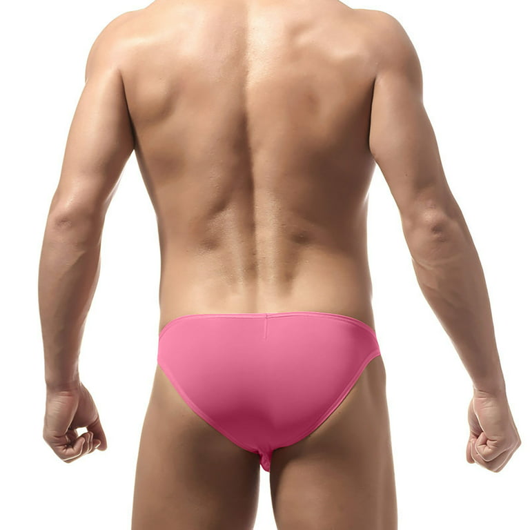 Men's T-Back Thongs Bikini Briefs Strappy Underwear G-String Pack