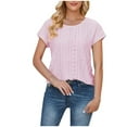 thumbnail image 2 of Nrmvnmi Summer Saving 2024 Womens T Shirts Short Sleeve V Neck Tops with Pockets Summer Fashion Trendy Soft Casual Comfy Outfits Clothes 2024 For Womens Gifts, 2 of 7