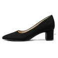 thumbnail image 4 of PENNYSUE Women's Pointed Toe Pumps 2 Inch Chunky Block Low Heels Black Suede Dressy Shoes Slip On Pump Size 8M, 4 of 6