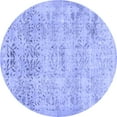 thumbnail image 1 of Ahgly Company Machine Washable Indoor Round Abstract Blue Contemporary Area Rugs, 4' Round, 1 of 4