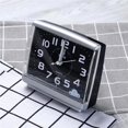 thumbnail image 3 of Naiovety Reloj despertador de forma cuadrada, Radio, movimiento de de barrido silencioso, decoración de mesa, alimentado por batería, Decoración del hogar Blanco, 3 of 5